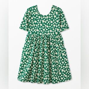 Hanna Andersson - Print Super Soft Skater Dress - Posie on Ultra Green